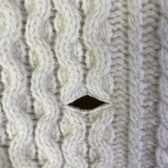 J Crew Merino Wool Shawl Collar Irish Aran Fisherman Cardigan Sweater Men XS - Picture 6 of 16